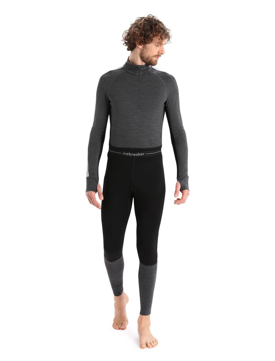 Icebreaker Merino 260 ZoneKnit™ Merino Férfi Leggings Fekete | HU 1130RVDW